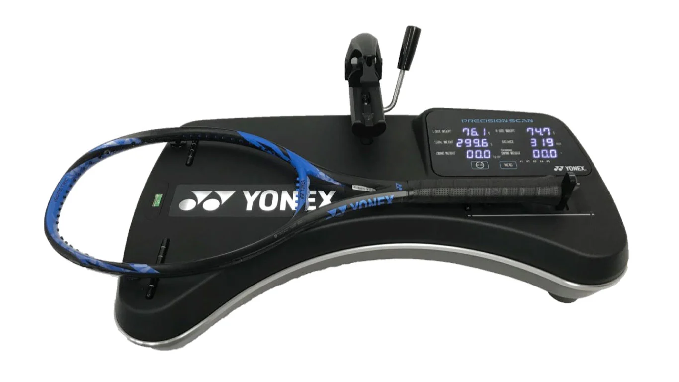 best Tennis Racquets under 300 grams weight using yonex precision scan measurement machine