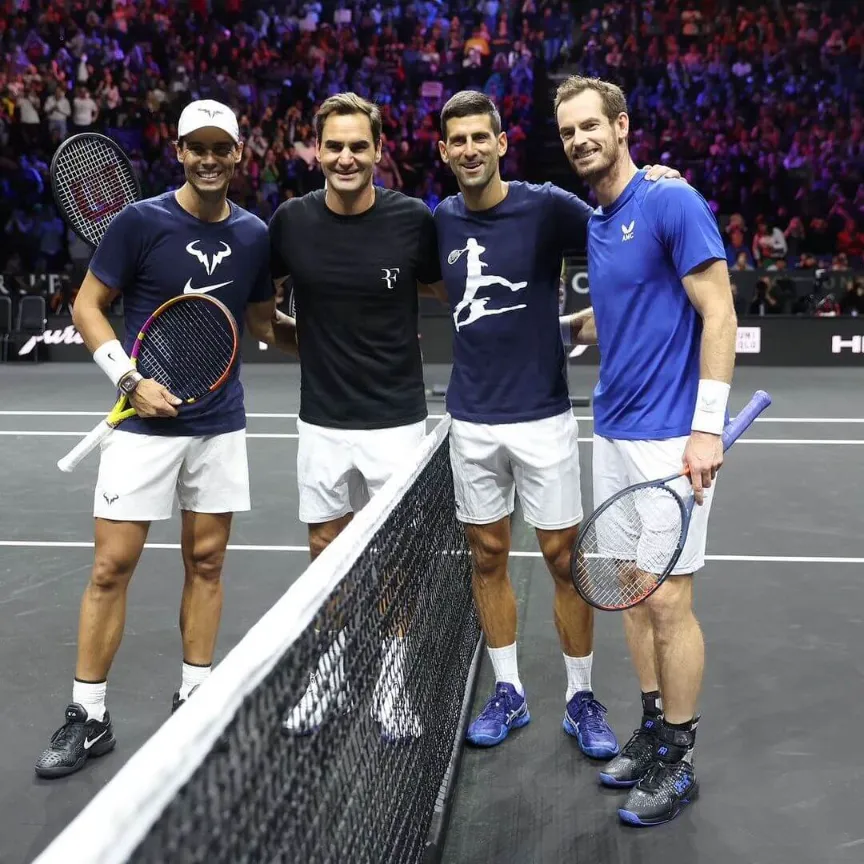 Andy Murray with roger federer-rafael nadal and Novak Djokovic