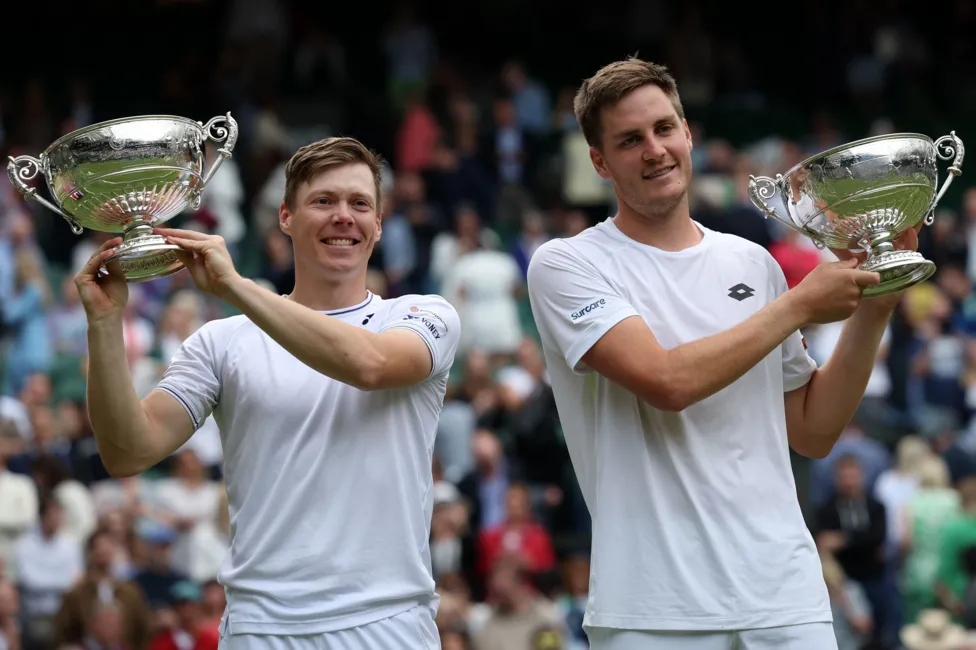 Great Britain's Henry Patten and Finland's Harri Heliovaara with doubles title